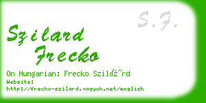 szilard frecko business card